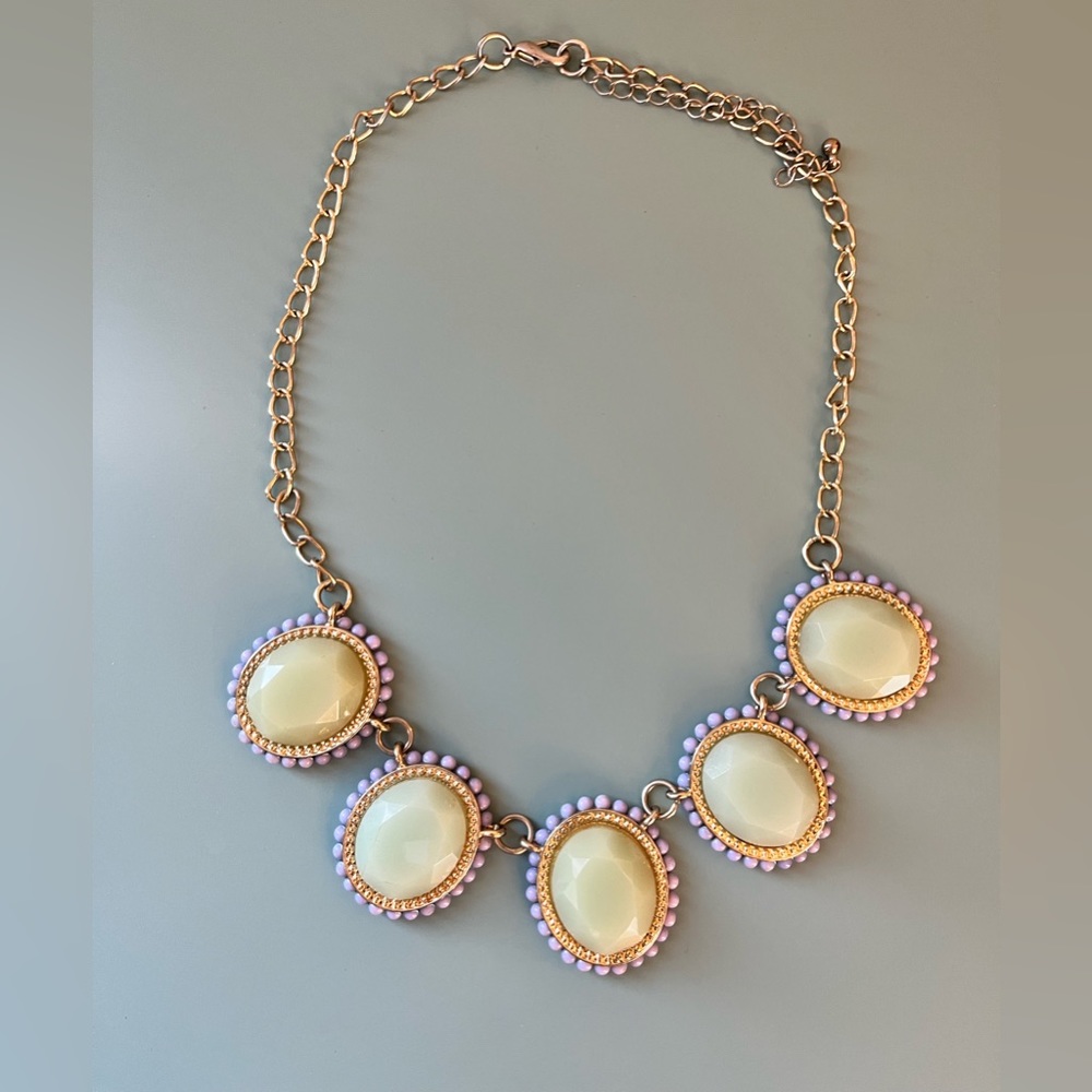 Francescas Statement Necklace- turquoise Stones with gold & lavender accents - Picture 10 of 14
